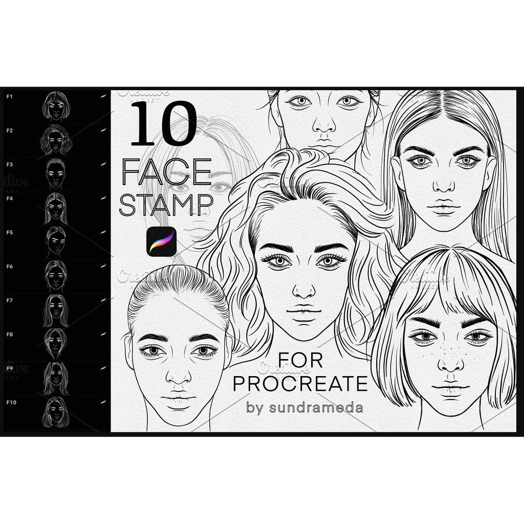 ProcreateFace_Girl_sundrameda_- Procreate Brushes