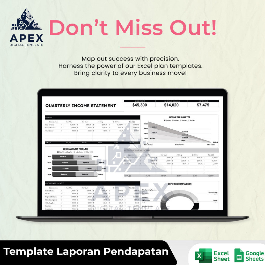 Template Laporan Keuangan Per Kuartal – Format Laporan Pendapatan Bisnis Profesional