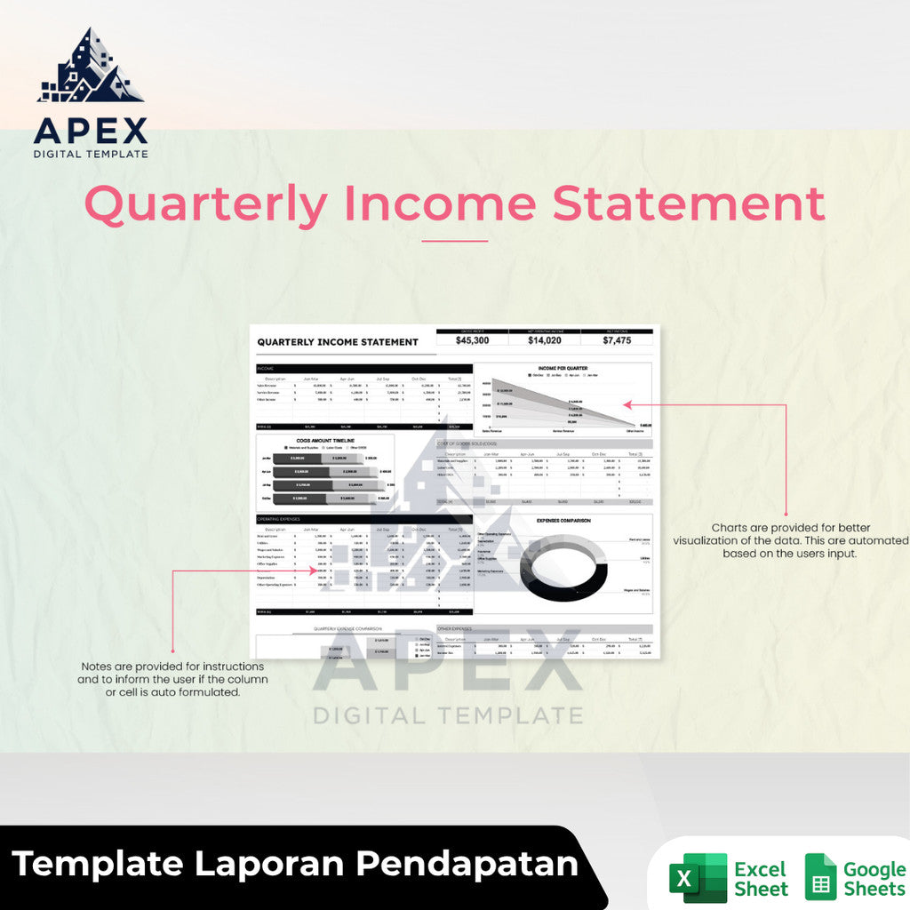 Template Laporan Keuangan Per Kuartal – Format Laporan Pendapatan Bisnis Profesional