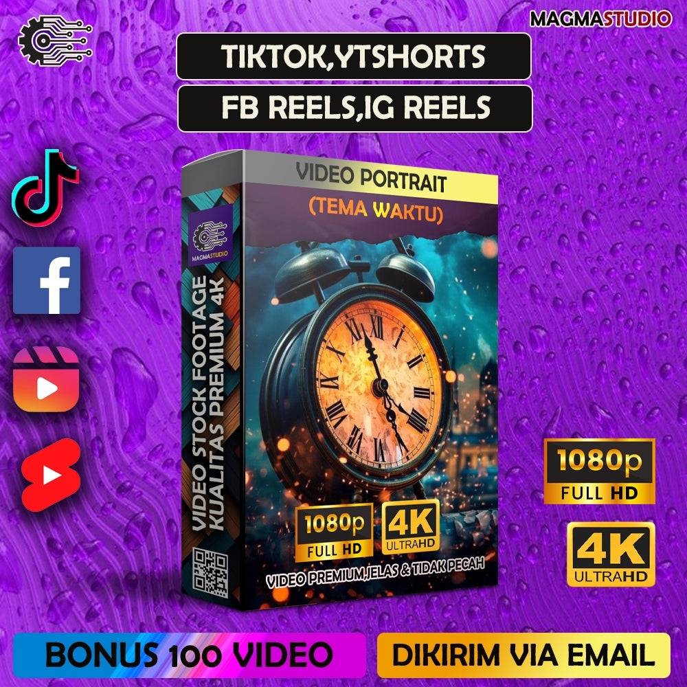 1000++ (4K) Footage Portrait WAKTU - BAHAN YOUTUBE-Tikt0k