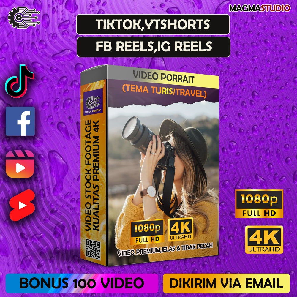 1000++ (4K) Footage Portrait WISATA - BAHAN YOUTUBE-Tikt0k