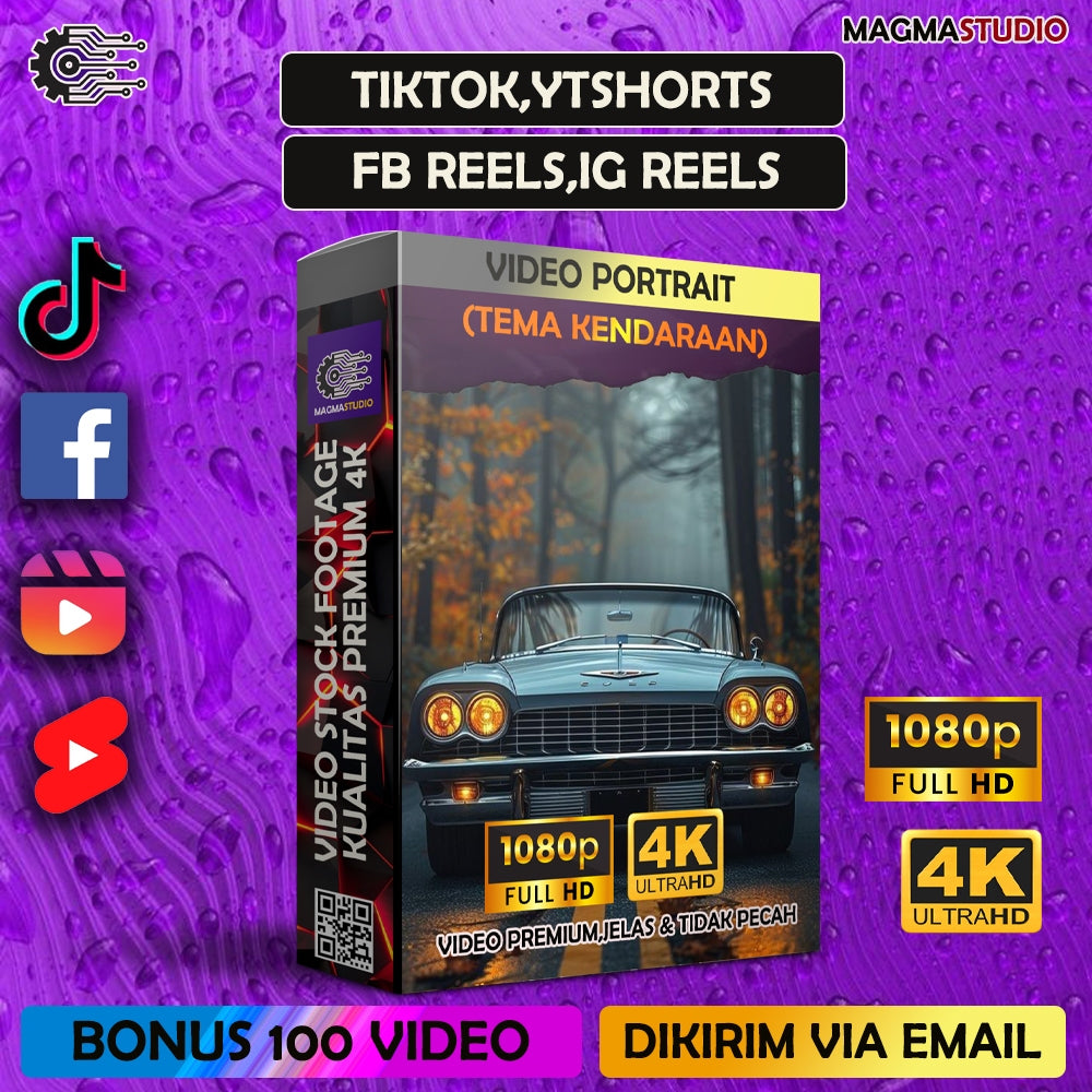 1000++ (4K) Footage Portrait KENDARAAN - BAHAN Footage ULTRA HD