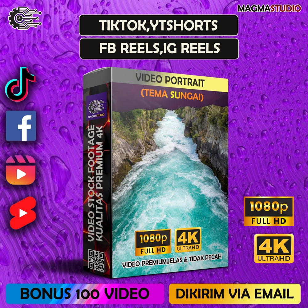 1000++ (4K) Footage Portrait SUNGAI - BAHAN YOUTUBE-Tikt0k