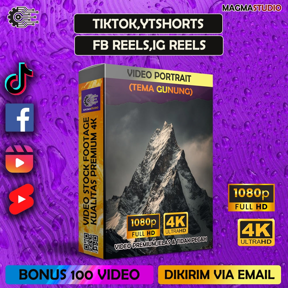 1000++ (4K) Footage Portrait GUNUNG - BAHAN YOUTUBE-Tikt0k