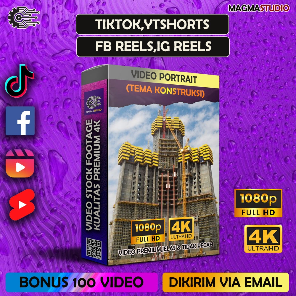 300++ (4K) Footage Portrait KONSTRUKSI - BAHAN YOUTUBE-Tikt0k