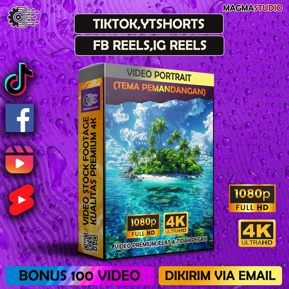 1000++ (4K) Footage Portrait PEMANDANGAN ALAM - Video Stock Footage ULTRA HD