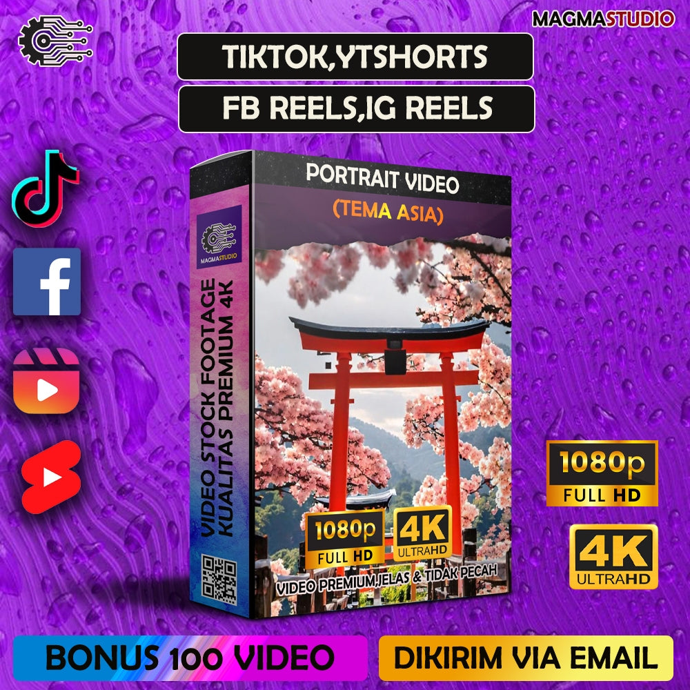 1000++ (4K) Footage Portrait ASIA - BAHAN YOUTUBE-Tikt0k