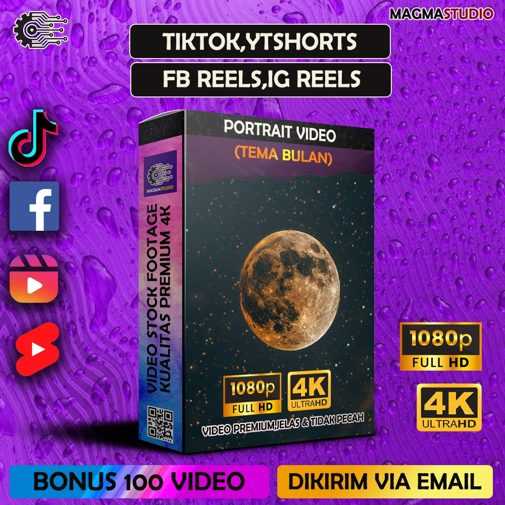 1000++ (4K) Footage Portrait BULAN - BAHAN YOUTUBE-Tikt0k
