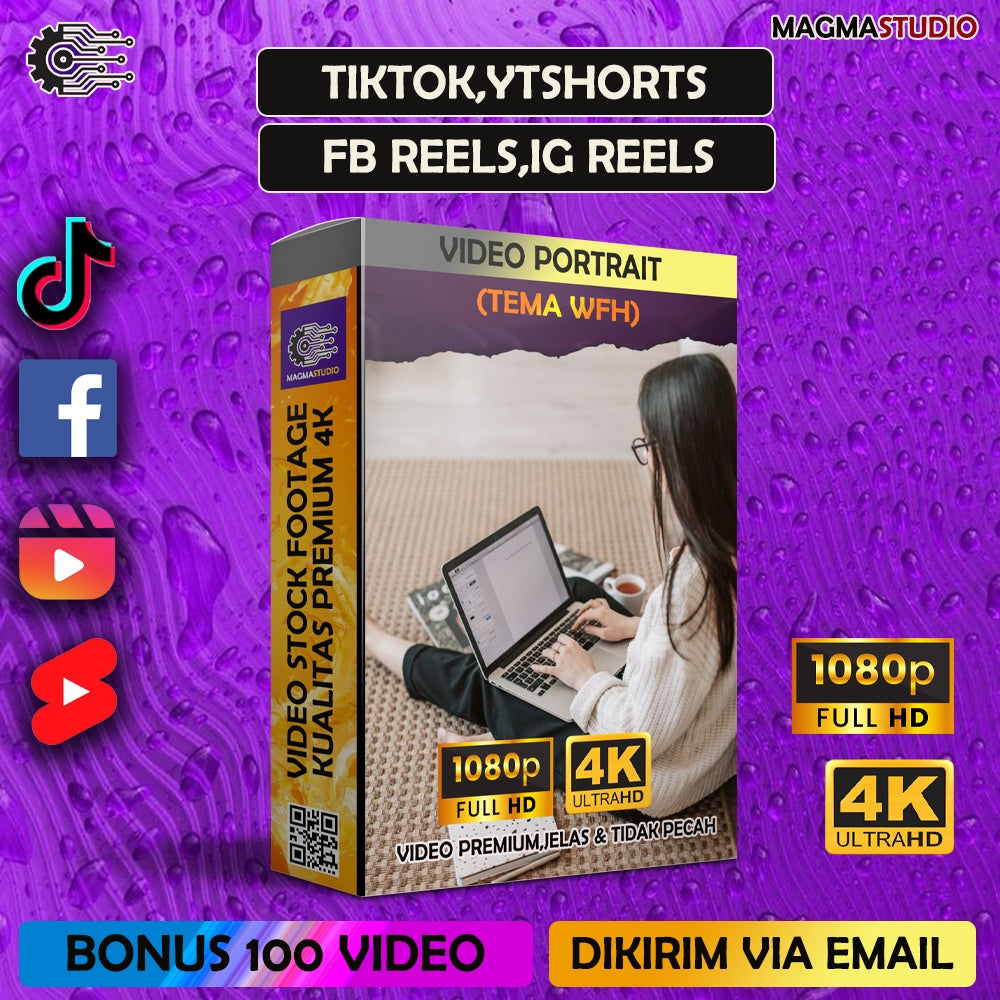 1000++ (4K) Footage Portrait WFH WORK FROM HOME - BAHAN YOUTUBE-Tikt0k