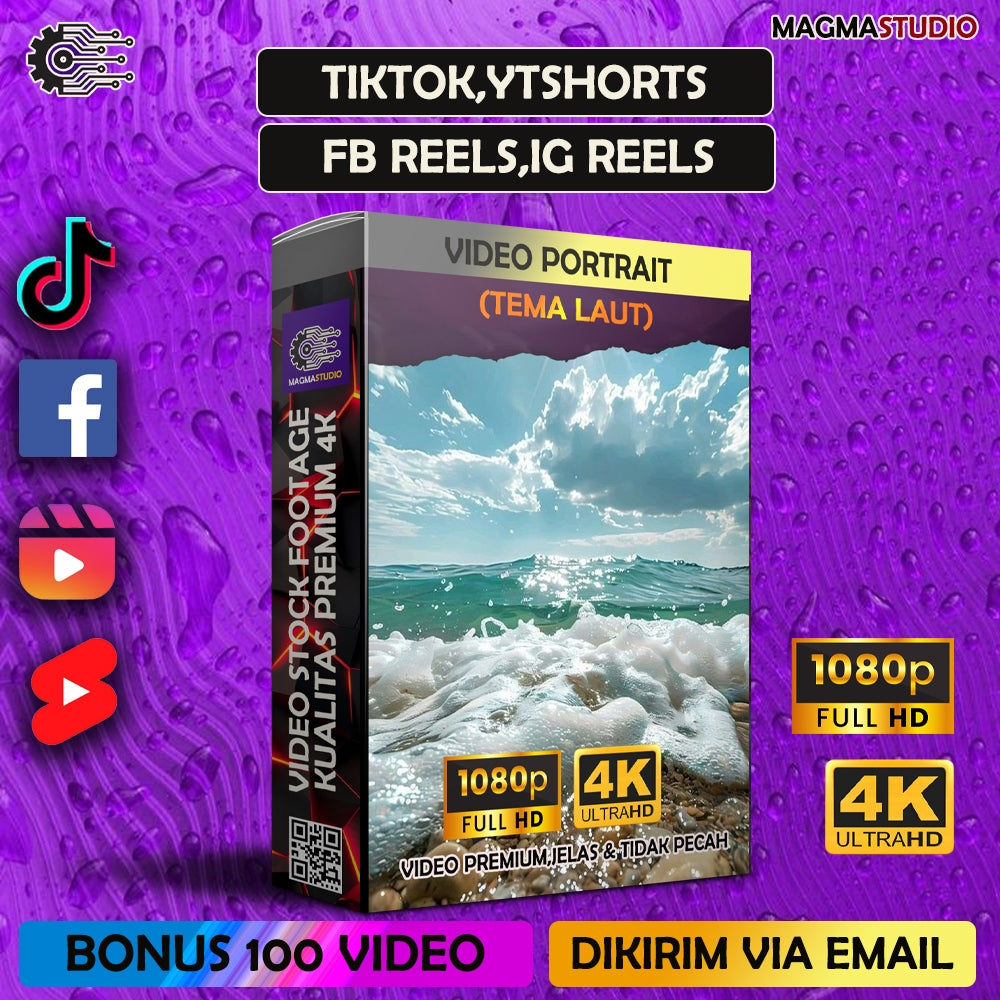 1000++ (4K) Footage Portrait LAUTAN - BAHAN YOUTUBE-Stock Footage ULTRA HD