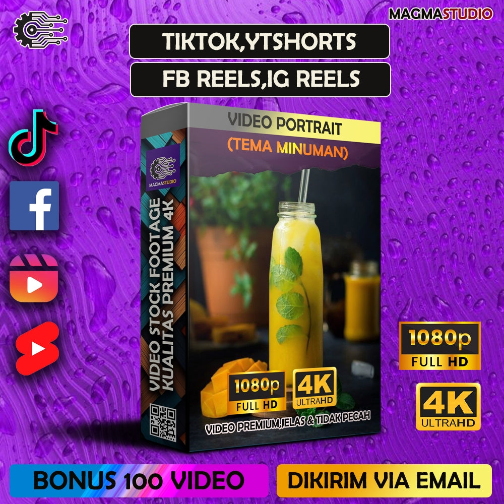 1000++ (4K) Footage Portrait MINUMAN - BAHAN YOUTUBE-Tikt0k