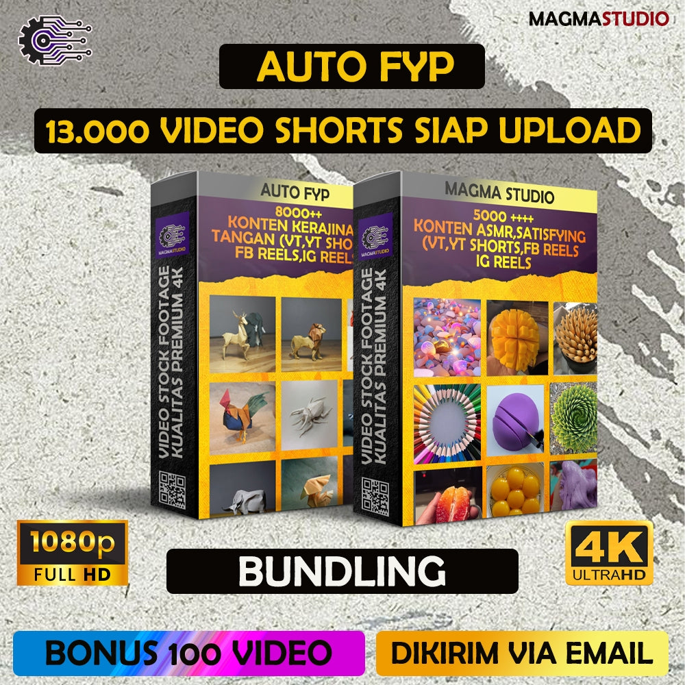 (BUNDLE PAKET AUTO FYP) 12.000 VIDEO SHORTS  TEMA ASMR,SATISFYING & HANDYCRAFT