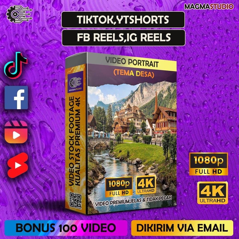 1000++ (4K) Footage Portrait DESA - BAHAN YOUTUBE-Tikt0k