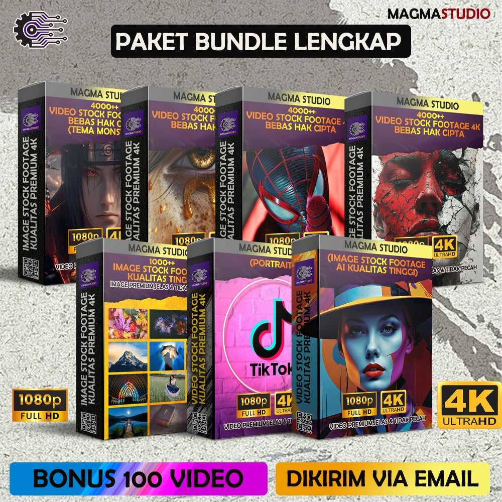 (BUNDLE PAKET LENGKAP) 17.000 VIDEO + 2000 WALLPAPER SUPER HIGH RESOLUTION - Untuk Konten Kreator
