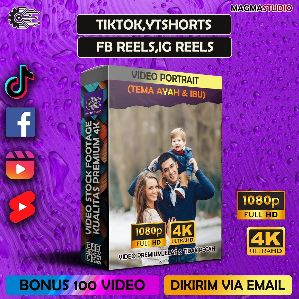 1000++(4K) Footage Portrait AYAH & IBU - BAHAN YOUTUBE-Tikt0k