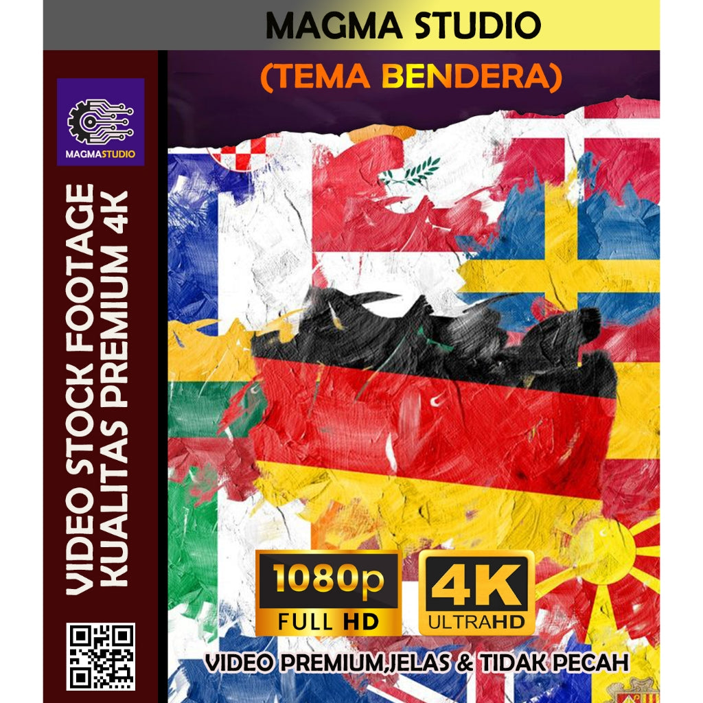 (4K) Video Footage BENDERA SELURUH DUNIA- BAHAN YOUTUBE - Video Untuk Konten Kreator