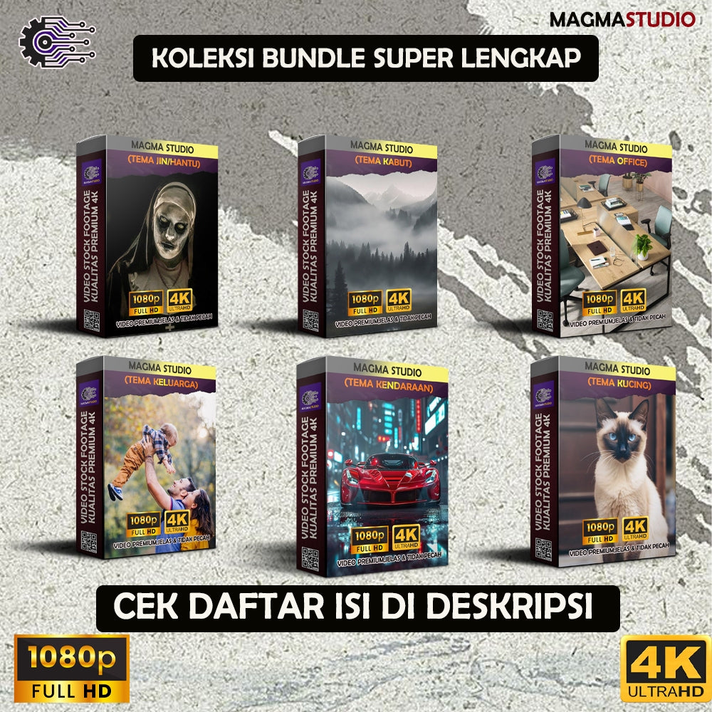 (KOLEKSI PAKET BUNDLE SUPER LENGKAP) 21.000 FOOTAGE BERBAGAI TEMA -Untuk Konten Kreator dan Youtub3r