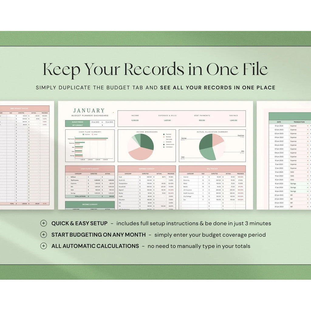 (ADL - 102) Template Budget Planner GSheet | Catatan Pemasukan & Pengeluaran Harian Bulanan Tahunan