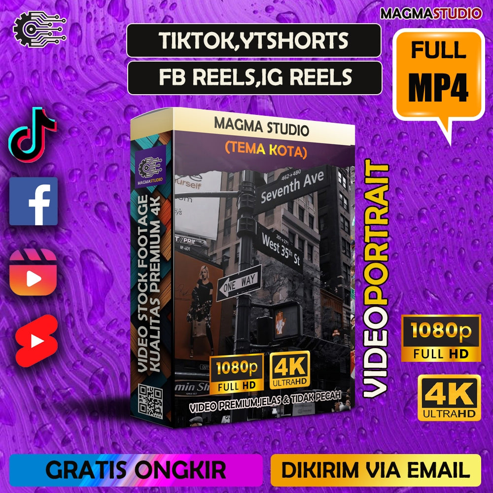 1000++ (4K) Footage Portrait KOTA- BAHAN YOUTUBE-Tikt0k