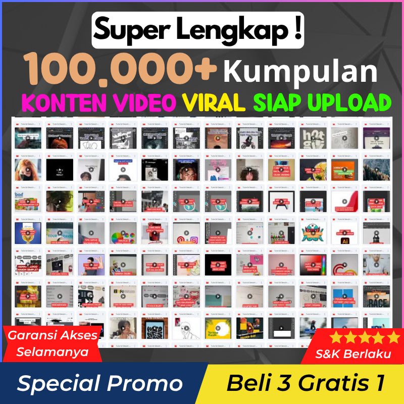 (ADL - 40)100.000+ KONTEN VIDEO VIRAL FYP SIAP UPLOAD Di Sosmed Reels Shorts Video Produk Unik DLL