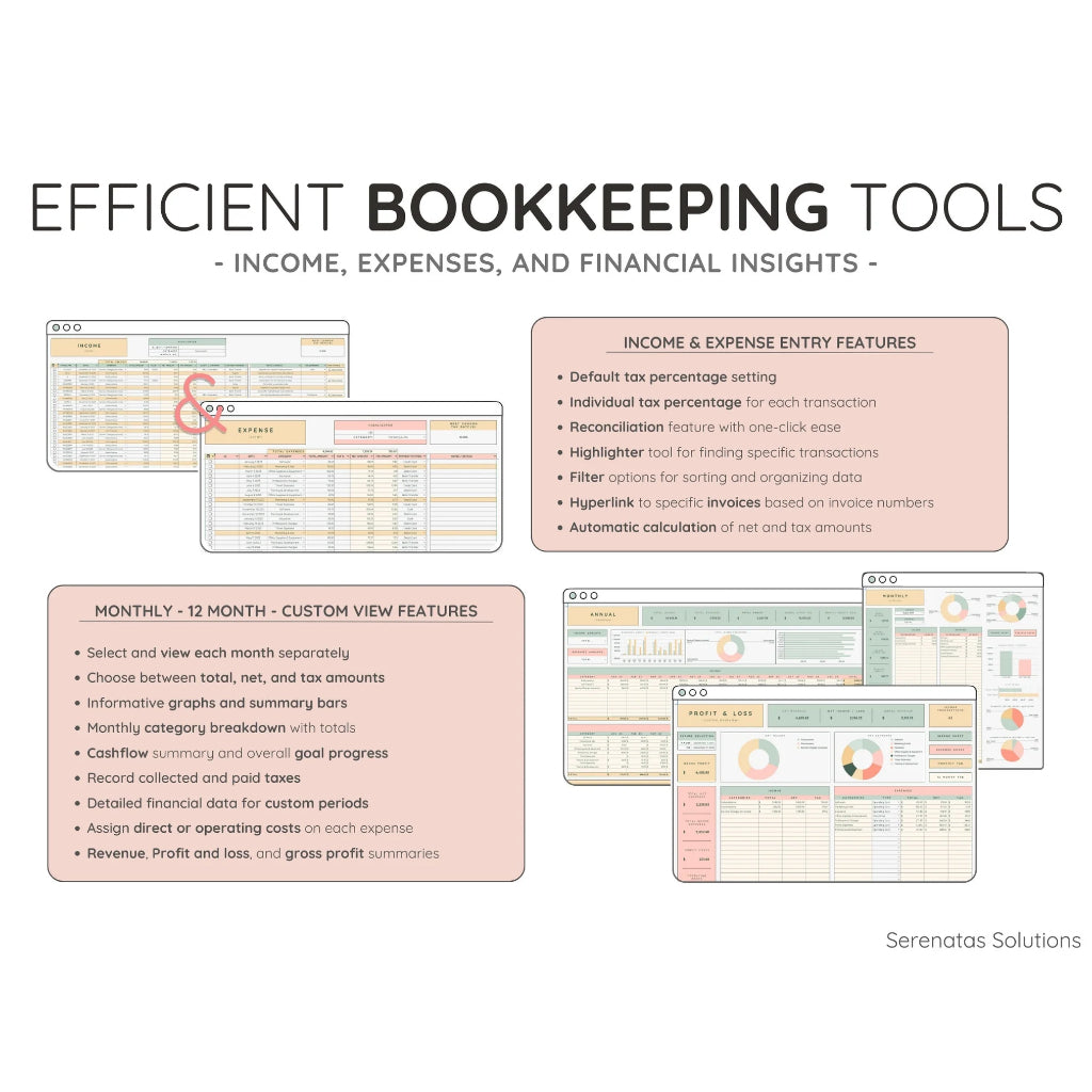 (ADL - 65) Pencatatan Keuangan untuk Bidang Jasa  Lengkap, All-in-One CRM & Bookkeeping Template: Task, Invoice Tracker, Client Management, and Financial Planner for Small Businesses and Entrepreneurs