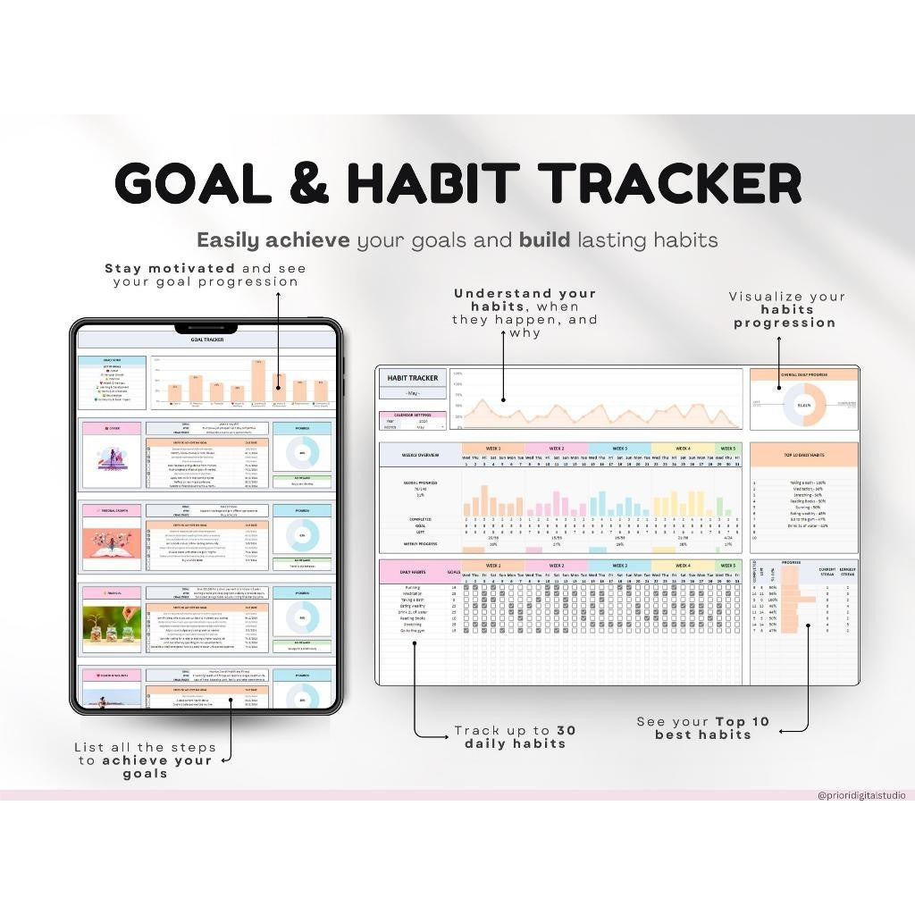 (ADL - 103) LIFE PLANNER LENGKAP 10 in 1 Template Keuangan Anggaran Budget Budgeting Habit Grocery To Do List Weight Health Meal Grocery Harian Minggu Bulanan Annual Planner Tracker Organizer Calculator Calender Dashboard Sheets & Excel