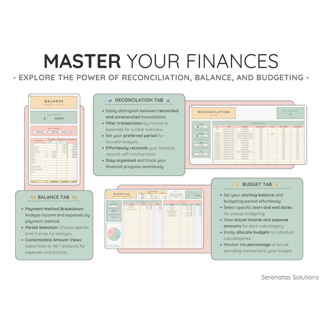 (ADL - 65) Pencatatan Keuangan untuk Bidang Jasa  Lengkap, All-in-One CRM & Bookkeeping Template: Task, Invoice Tracker, Client Management, and Financial Planner for Small Businesses and Entrepreneurs