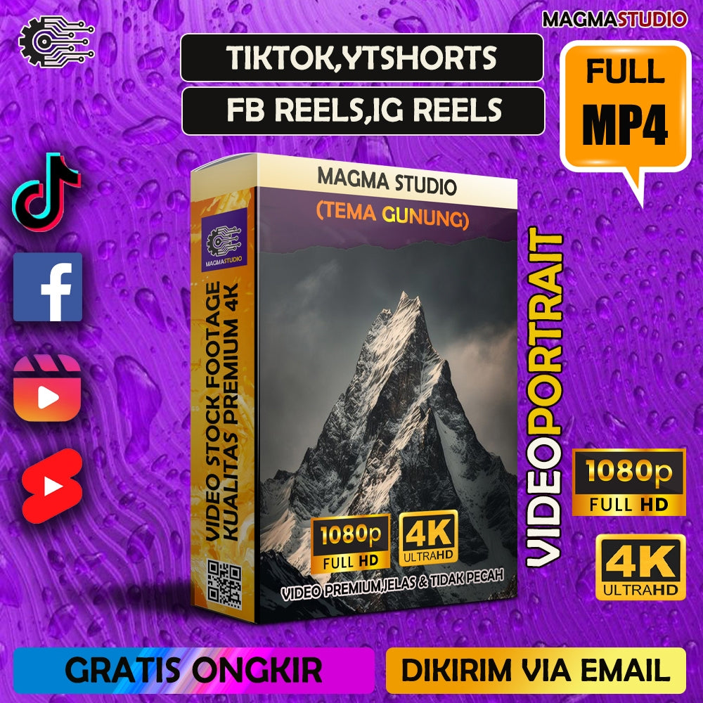 1000++ (4K) Footage Portrait GUNUNG - BAHAN YOUTUBE-Tikt0k