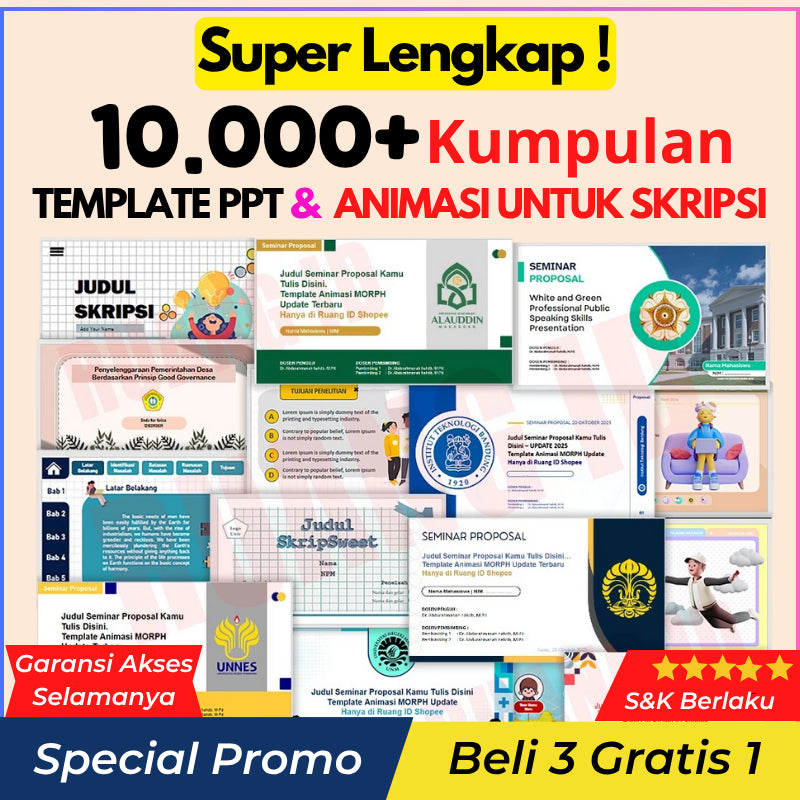 (ADL - 60) PAKET 10.000+ TEMPLATE POWERPOINT PREMIUM PPT Power Point Presentasi Animasi Bergerak Sempro Morp Sidang Skripsi Proposal Perusahaan Elegan Simple Keren Premium Murah Terbaru