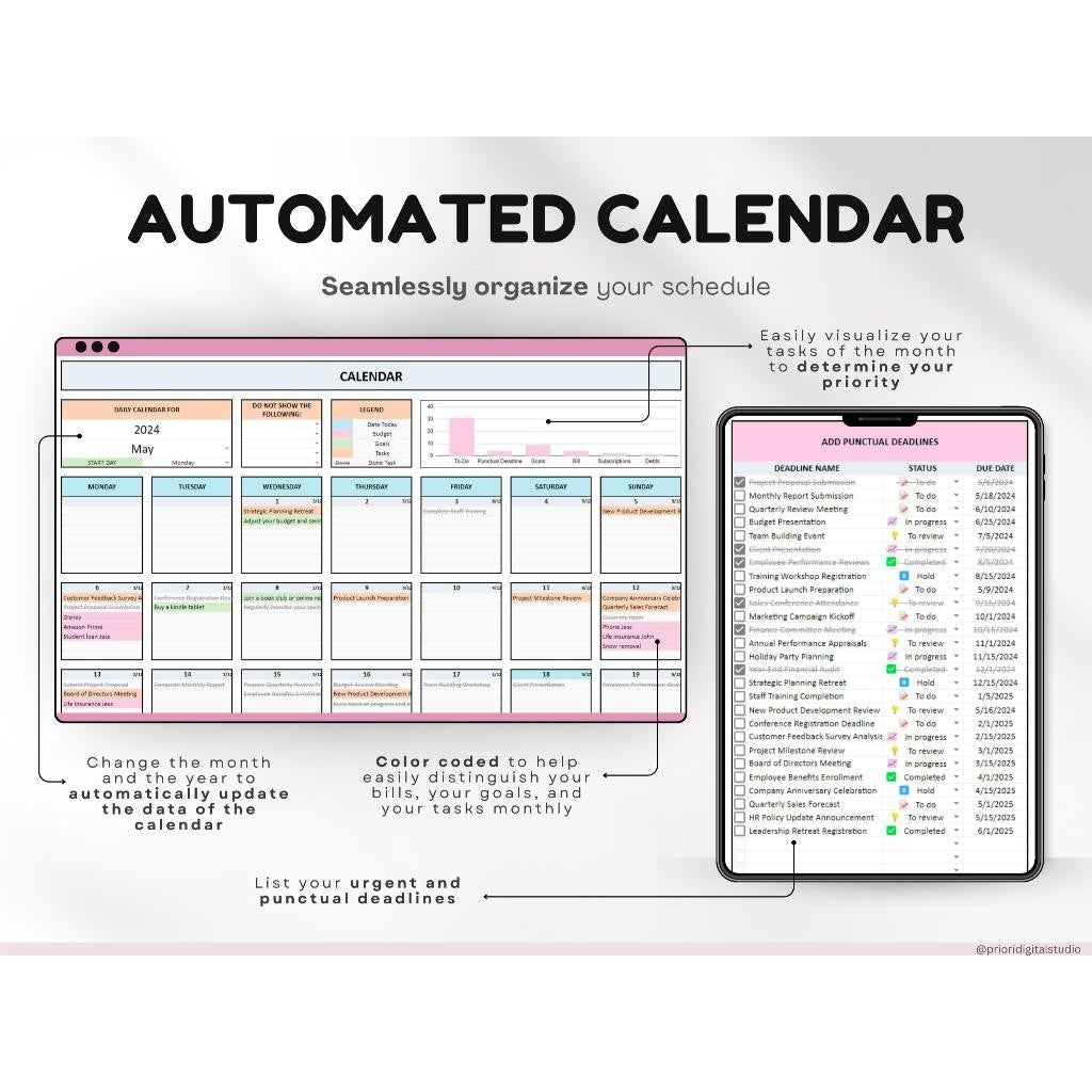 (ADL - 103) LIFE PLANNER LENGKAP 10 in 1 Template Keuangan Anggaran Budget Budgeting Habit Grocery To Do List Weight Health Meal Grocery Harian Minggu Bulanan Annual Planner Tracker Organizer Calculator Calender Dashboard Sheets & Excel