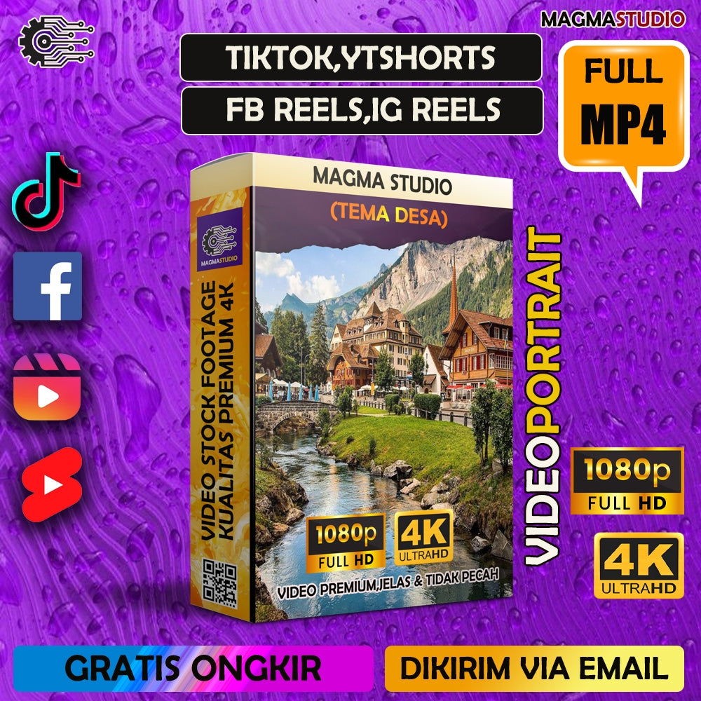 1000++ (4K) Footage Portrait DESA - BAHAN YOUTUBE-Tikt0k