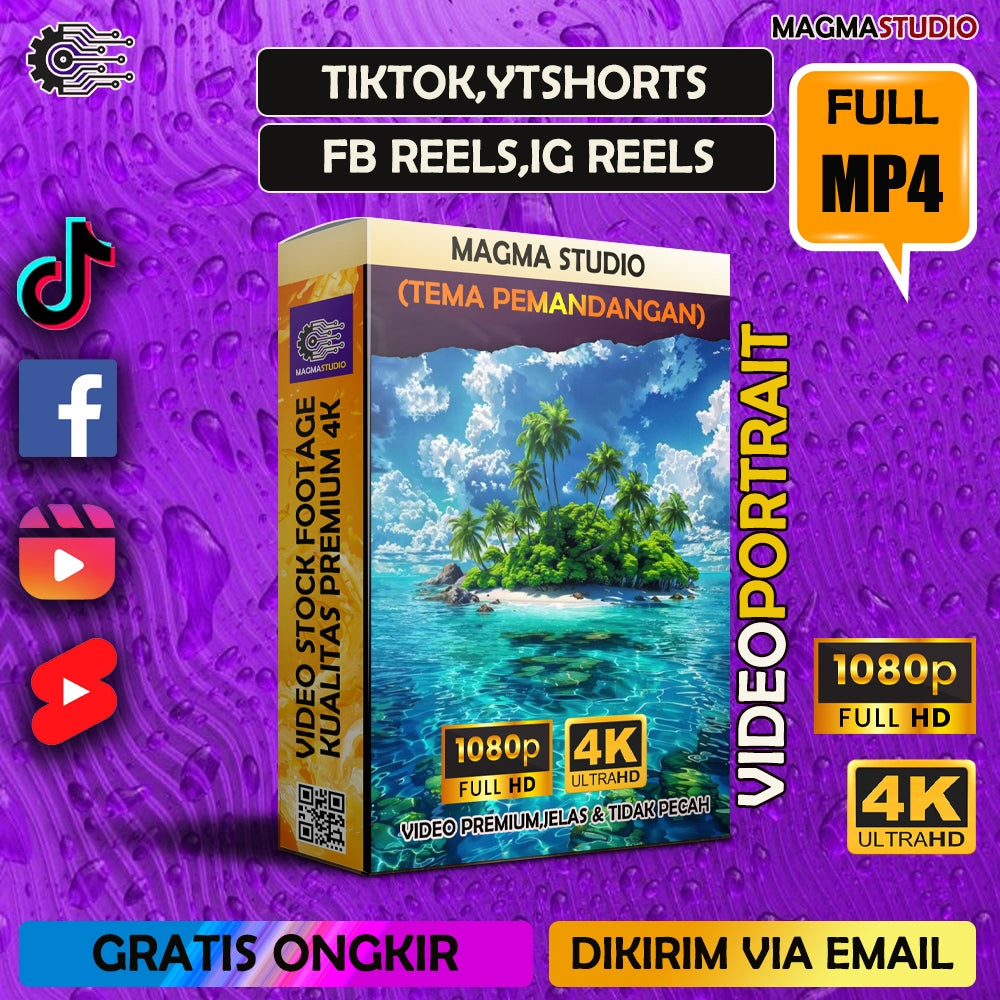 1000++ (4K) Footage Portrait PEMANDANGAN ALAM - Video Stock Footage ULTRA HD