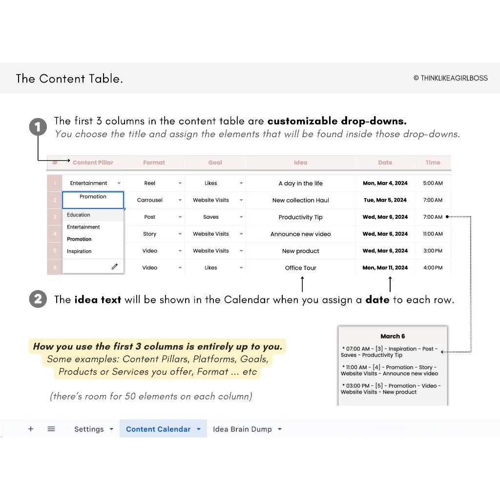 (ADL - 118) Social Media Content Planner Template | Calendar Kit Konten Kreator Harian Mingguan