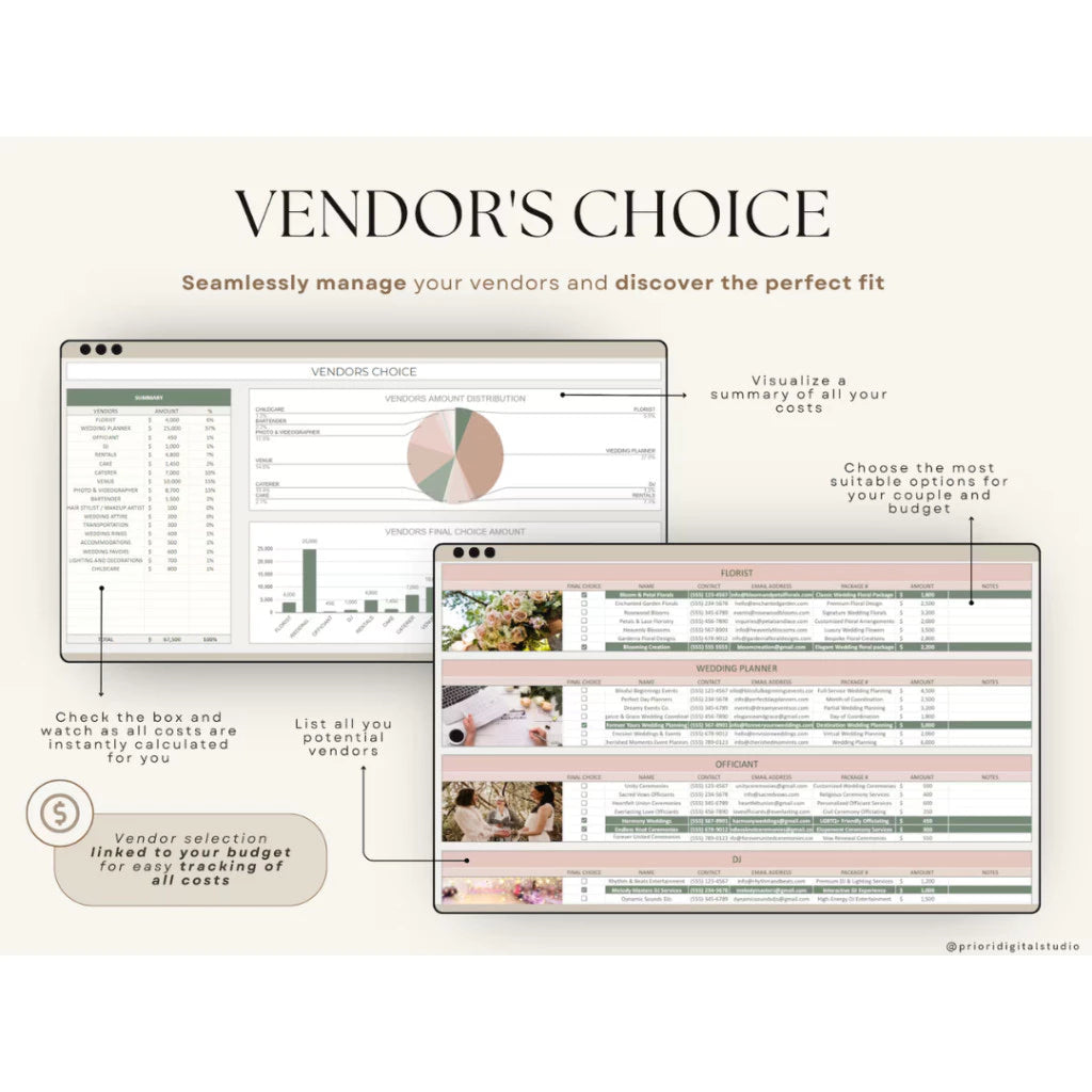 (ADL - 72) Ultimate Wedding Planner | Tmplate Perencanaan Pernikahan Budget Timeline Checklist Guest