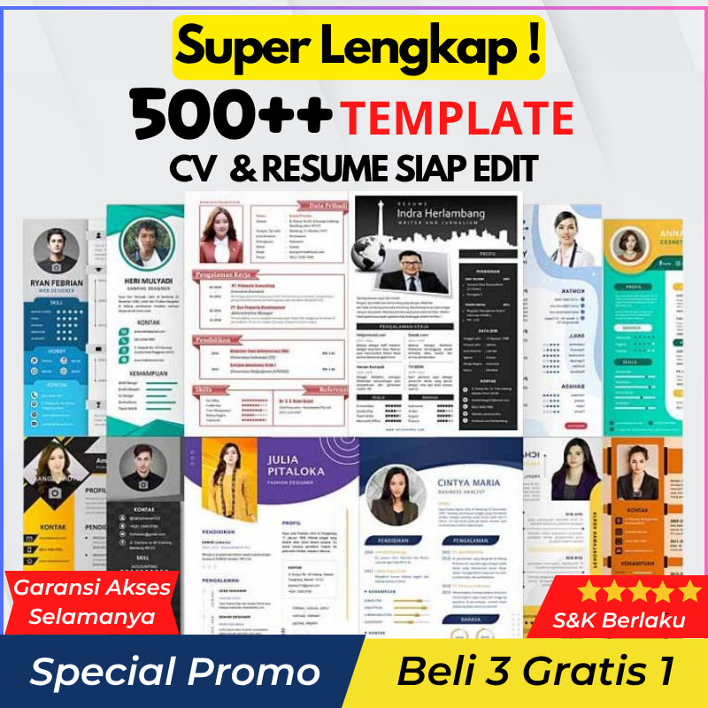 (ADL - 37) 500+ Template CV Resume Curiculum Vitae Lamaran Kerja Word PPT PSD Ats Mudah di Edit Menarik Keren Premium Siap Pakai