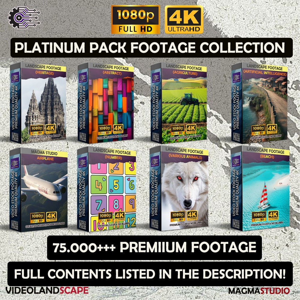 KOLEKSI PAKET PLATINUM FOOTAGE ! 75.000 (Tujuh Puluh Lima Ribu) Stock Video Footage Bundle