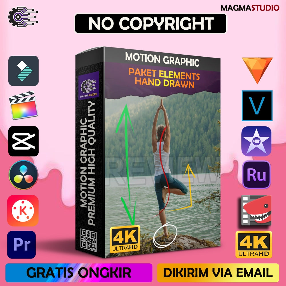 MOTION GRAPHIC ! PAKET 45 HAND DRAWN ELEMENTS PREMIIUM - Pelengkap Editing Video Tinggal DRAG & DROP