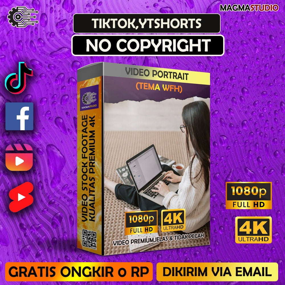 1000++ (4K) Footage Portrait WFH WORK FROM HOME - BAHAN YOUTUBE-Tikt0k