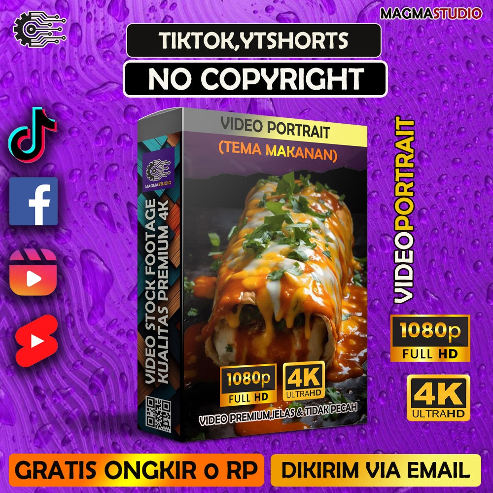 1000++ (4K) Footage Portrait TEMA MAKANAN - BAHAN YOUTUBE-Tikt0k