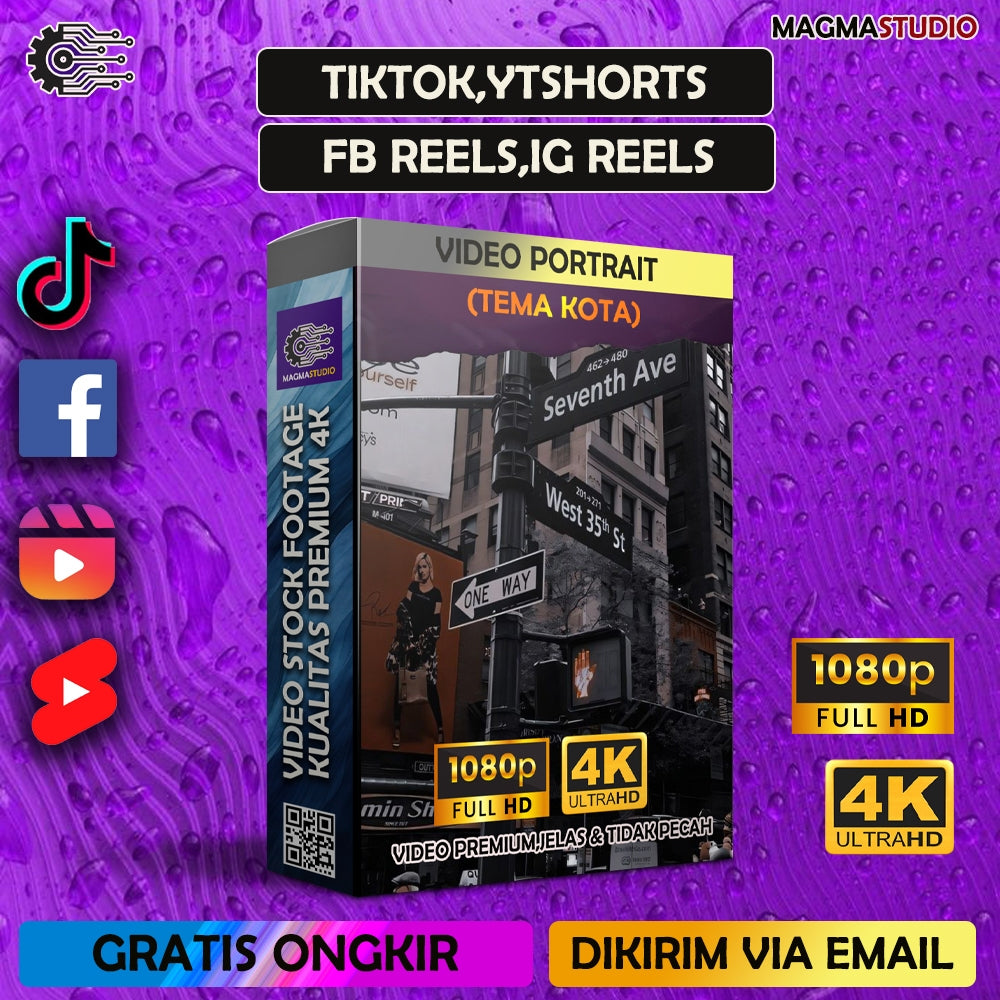 1000++ (4K) Footage Portrait KOTA- BAHAN YOUTUBE-Tikt0k