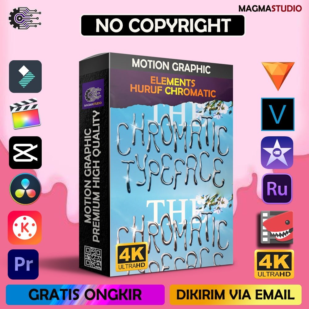 MOTION GRAPHIC ! PAKET  52 HURUF 3D SCHROMATIC - Pelengkap Editing Video Tinggal DRAG & DROP