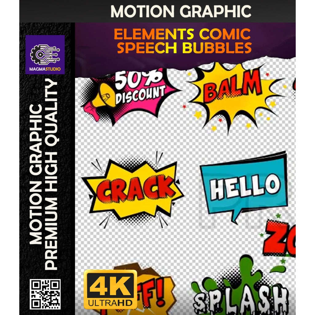 MOTION GRAPHIC ! PAKET  COMIC SPEECH BUBBLES PREMIIUM - Pelengkap Editing Video Tinggal DRAG & DROP