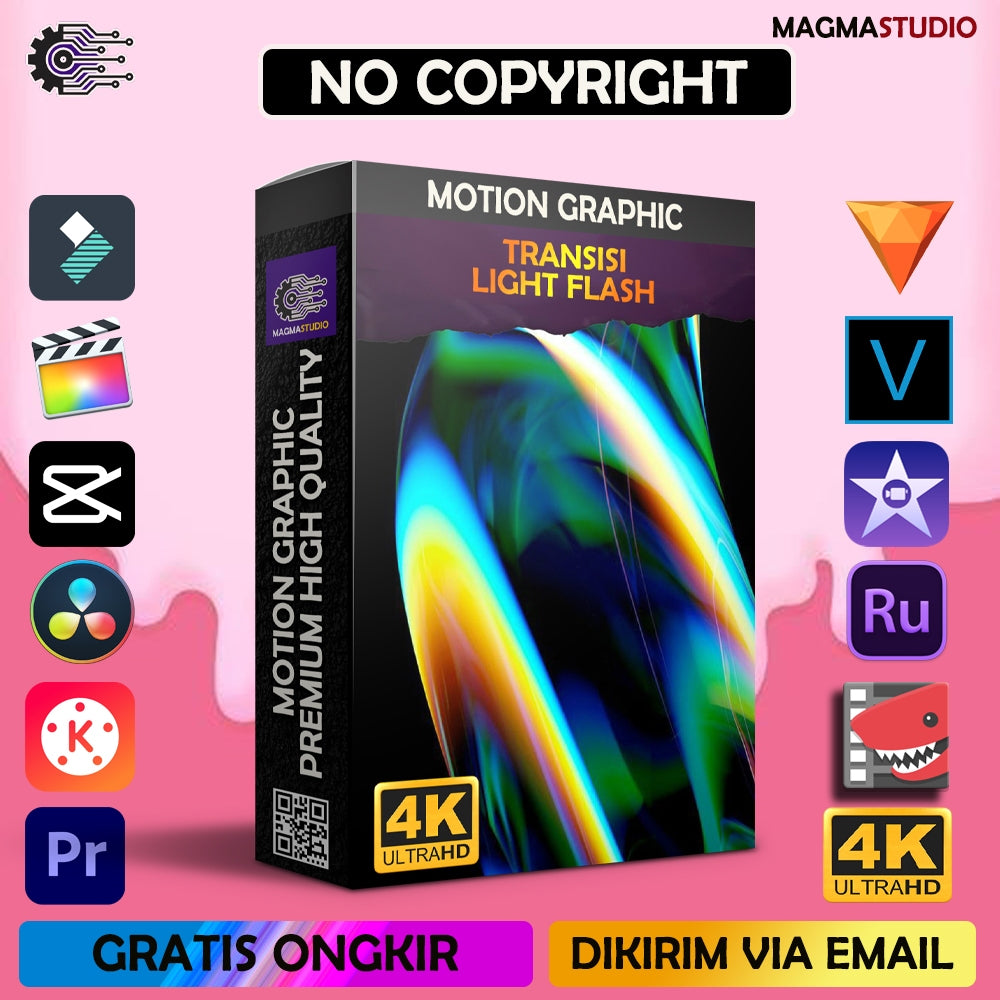 MOTION GRAPHIC ! PAKET TRANISISI LIGHT FLASH PREMIIUM - Pelengkap Editing Video Tinggal DRAG & DROP