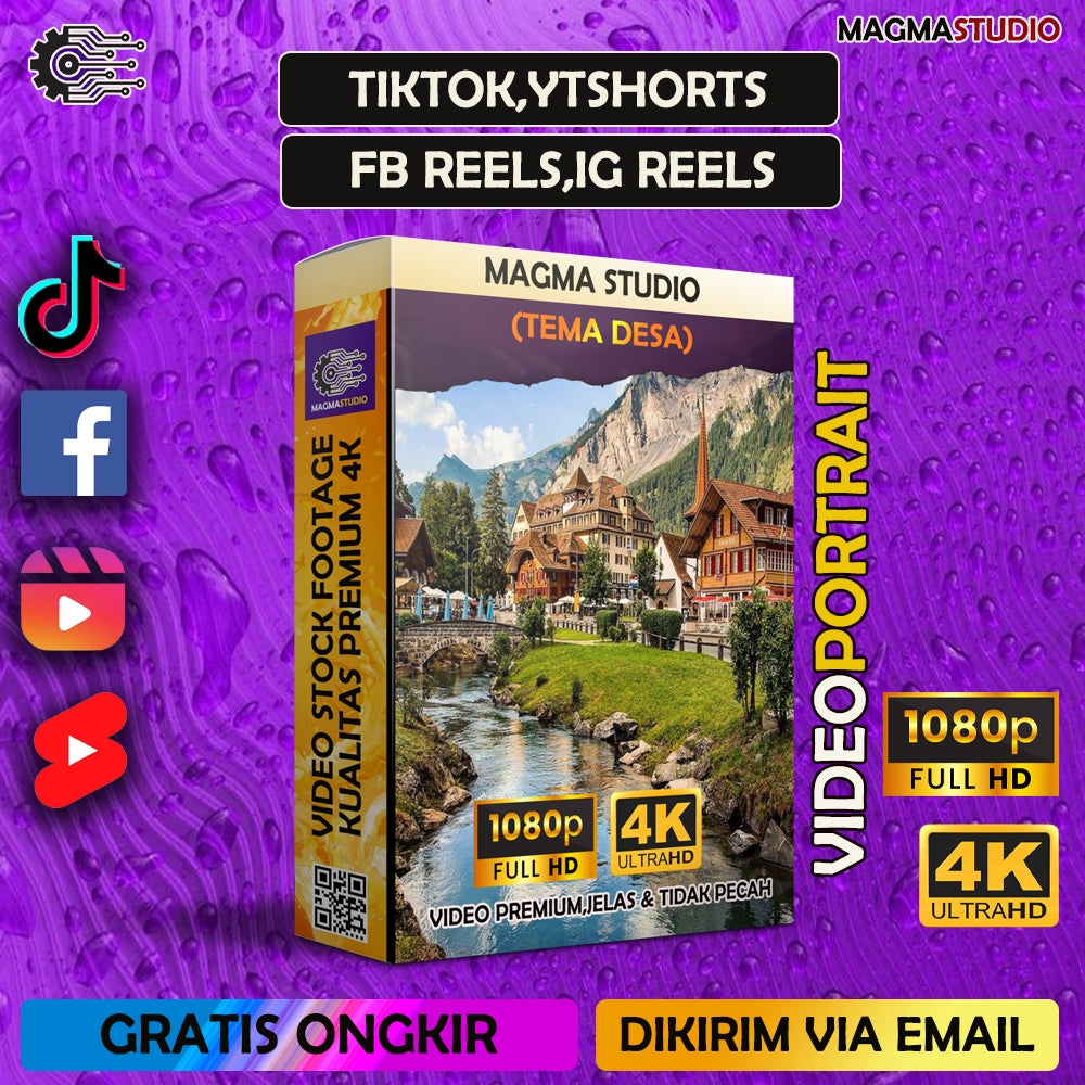 1000++ (4K) Footage Portrait DESA - BAHAN YOUTUBE-Tikt0k