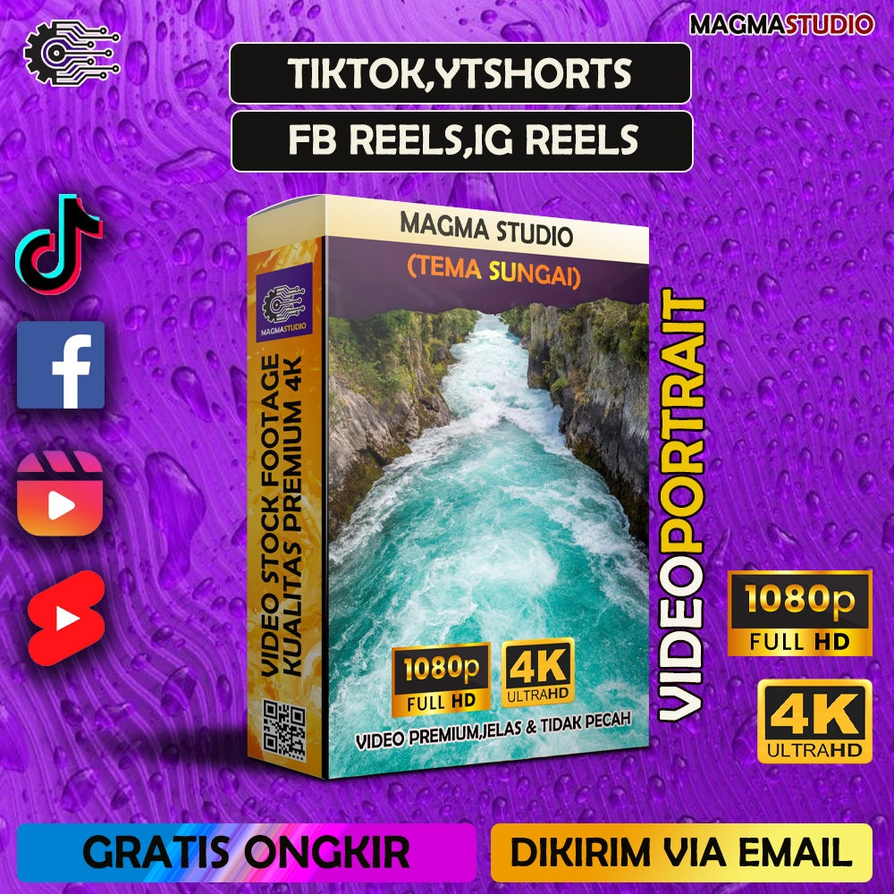1000++ (4K) Footage Portrait SUNGAI - BAHAN YOUTUBE-Tikt0k