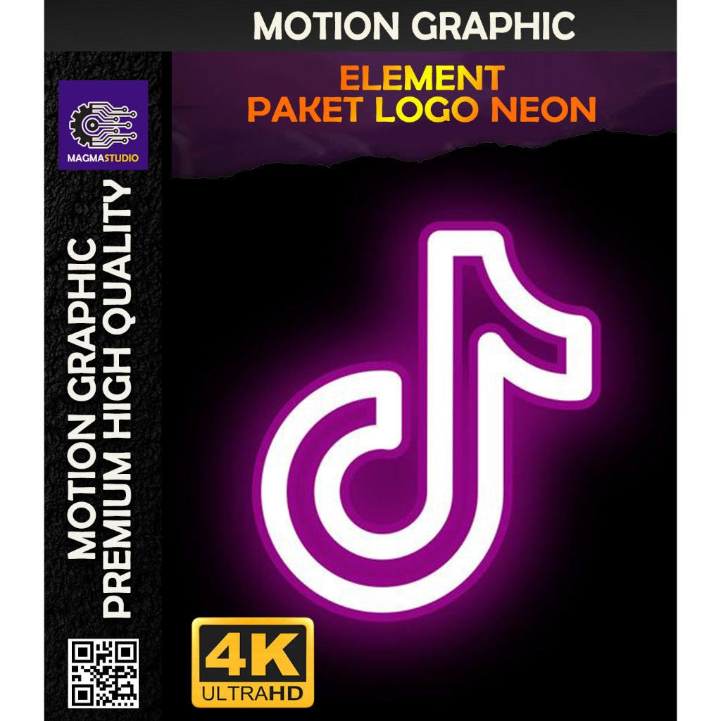 MOTION GRAPHIC ! PAKET NEON LOGO MEDSOS ELEMENT - Pelengkap Editing Video Tinggal DRAG & DROP