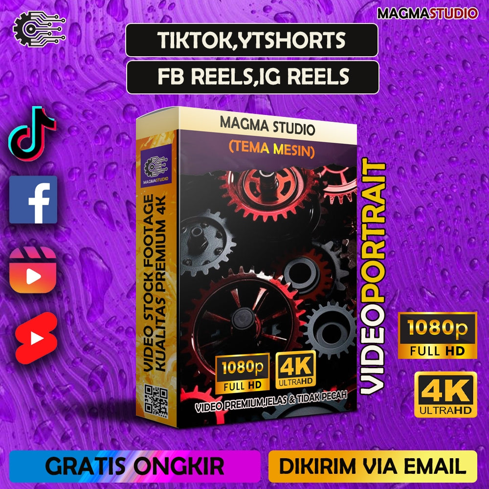 1000++ (4K) Footage Portrait MESIN - BAHAN YOUTUBE-Tikt0k