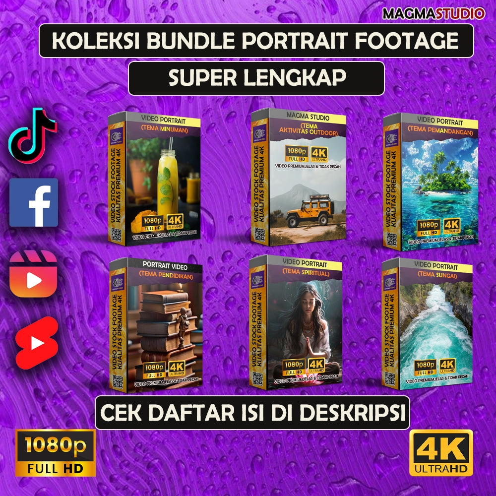 (KOLEKSI BUNDLE VIDEO PORTRAIT SUPER LENGKAP) BUNDLING 10.000 FOOTAGE PORTRAIT BERBAGAI TEMA
