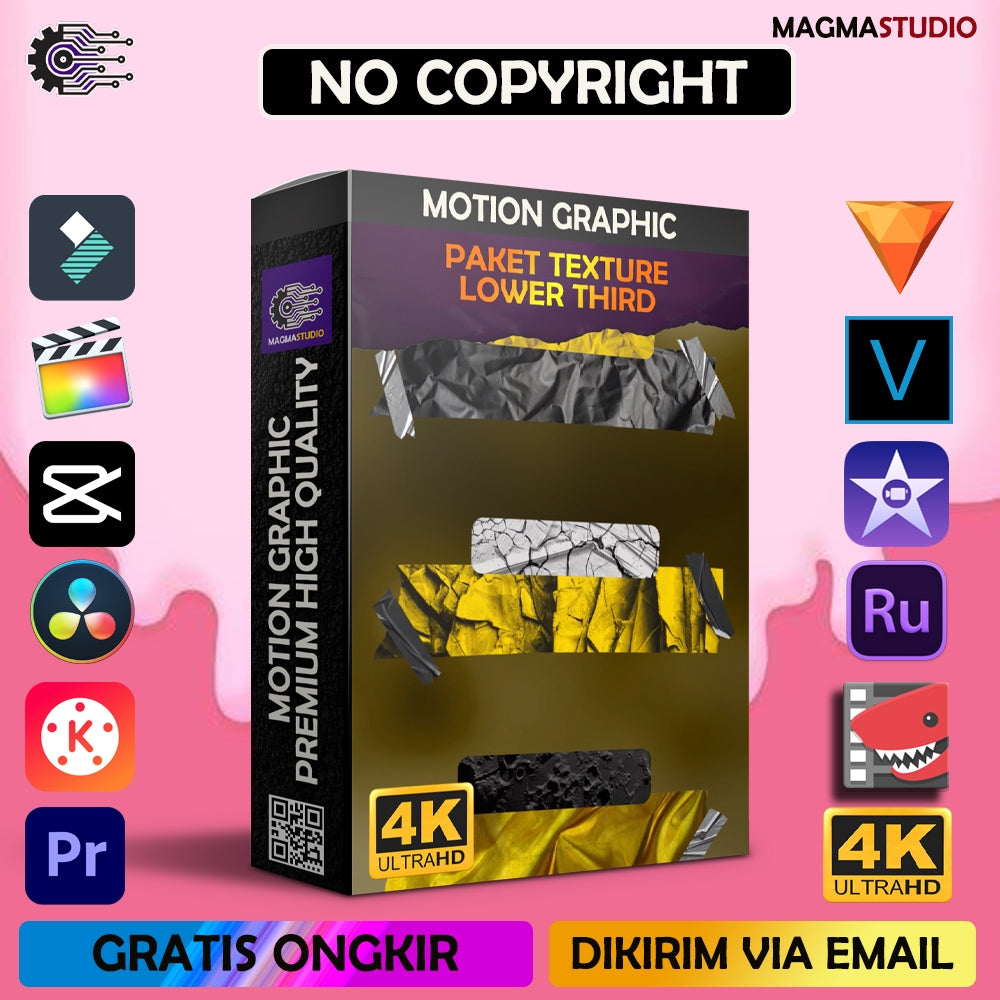 MOTION GRAPHIC ! PAKET BAR JUDUL TEXTURE - Pelengkap Editing Video Tinggal DRAG & DROP