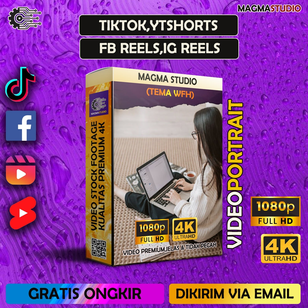 1000++ (4K) Footage Portrait WFH WORK FROM HOME - BAHAN YOUTUBE-Tikt0k